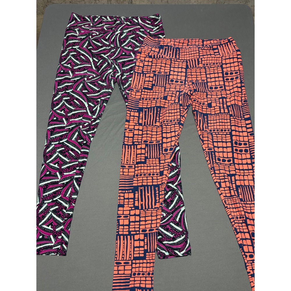 LuLaRoe Leggings Bundle Tall & Curvy TC Lot of 2 Geometric Abstract Prints